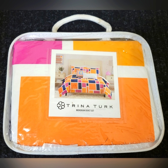 Trina Turk Mondrian 200 Thread Count Cotton Percale 2-Piece Duvet Cover Set-Twin - Picture 2 of 5